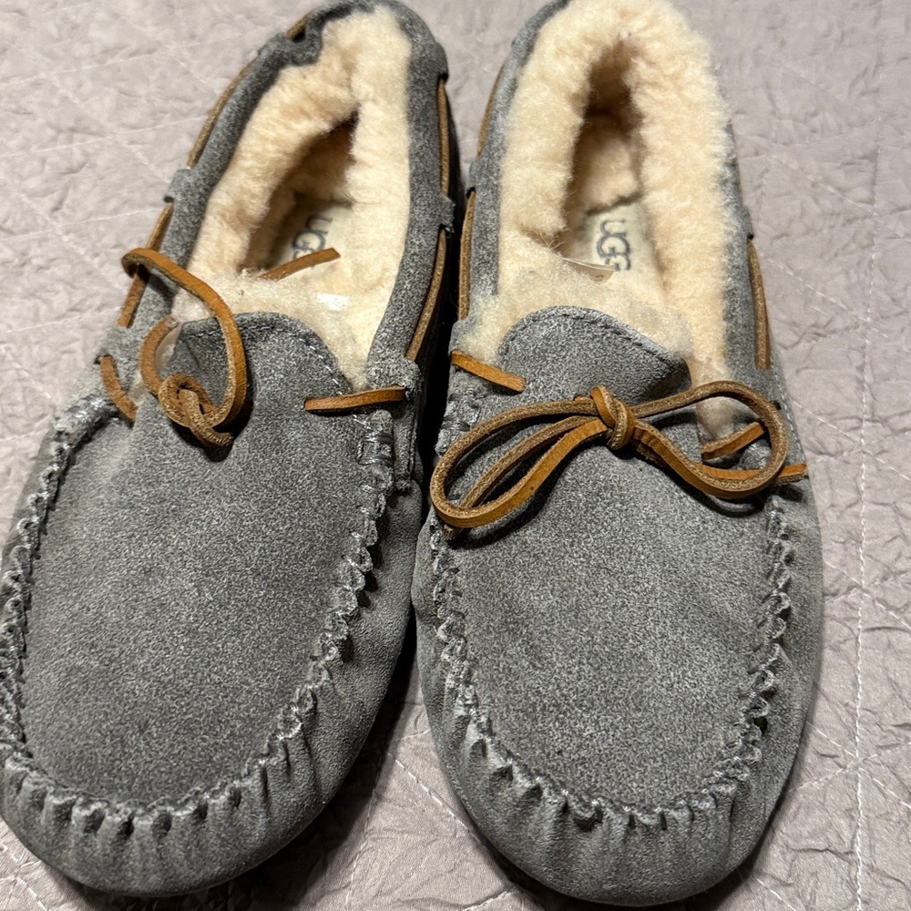 UGG Women's Gray and Tan Moccasins